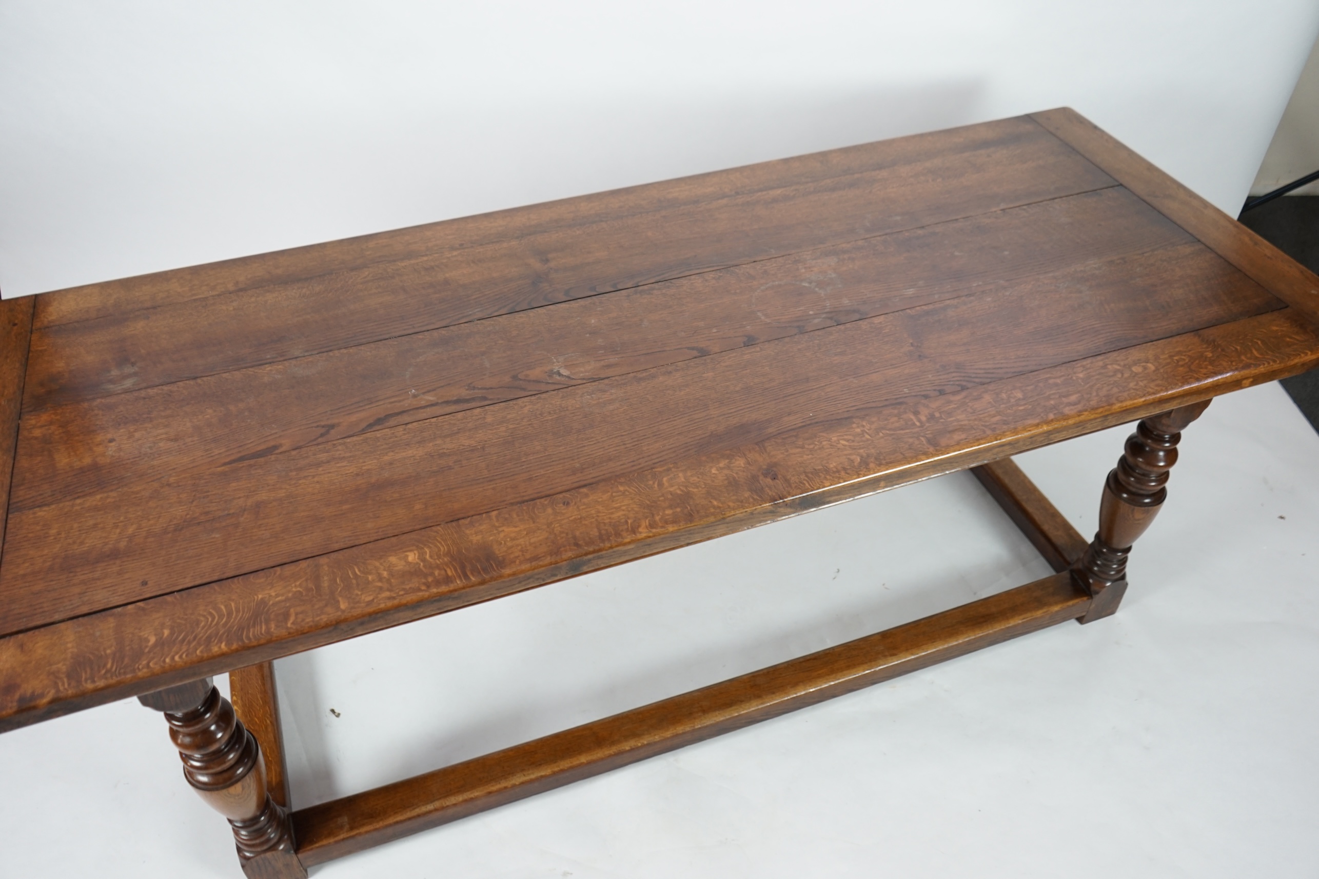 A 17th century style oak refectory table